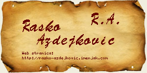Raško Azdejković vizit kartica